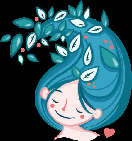 Girl Leaf Head GIF