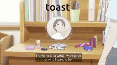 Girl Looking at Mirror Saying Toast