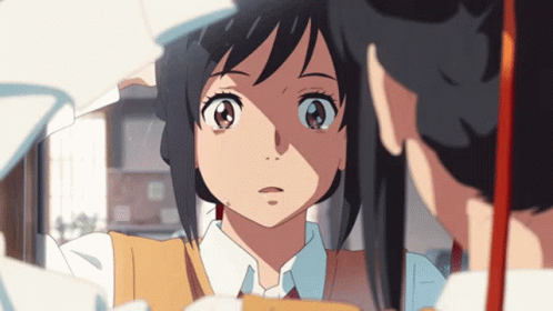 Girl Looking in Mirror with Red Pencil