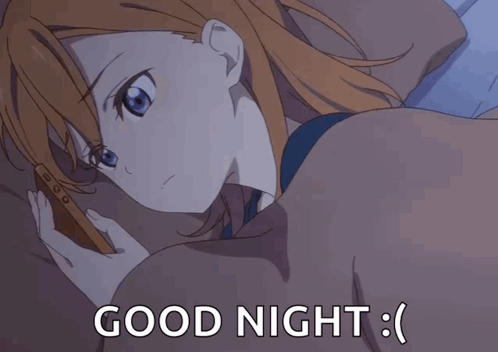 Girl Lying In Bed Looking At Phone Good Night GIF
