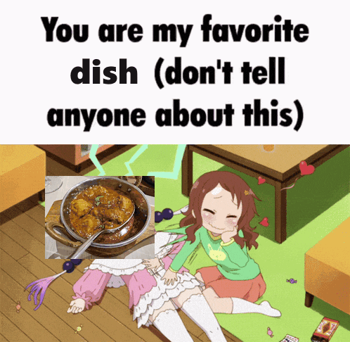 Girl Lying on Floor With Favorite Dish