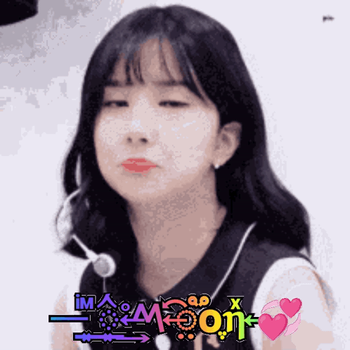 Girl Making Funny Face Saying I'm A Moon GIF