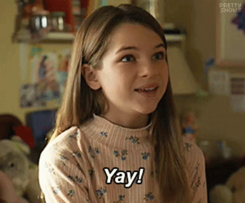 Girl Making Funny Face Saying Yay