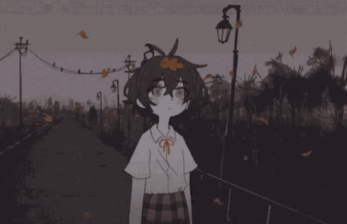 Girl Next to Street Light