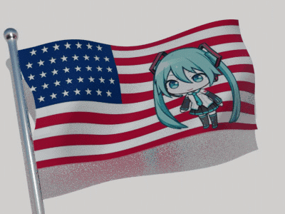Girl on American Flag