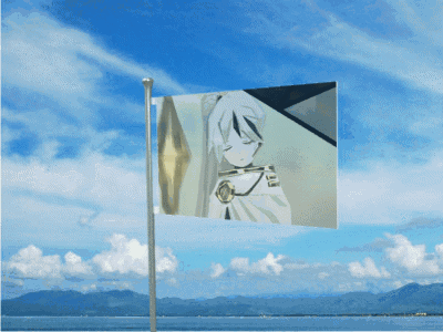 Girl on Flag Flying