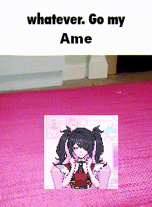 Girl on Pink Rug Saying Whatever