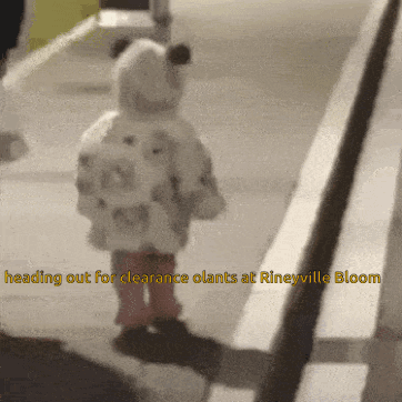 Girl On Sidewalk Saying Heading Out For Clearance Plants At Rineyville Bloom GIF