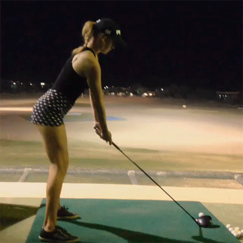 Girl Playing Golf GIF
