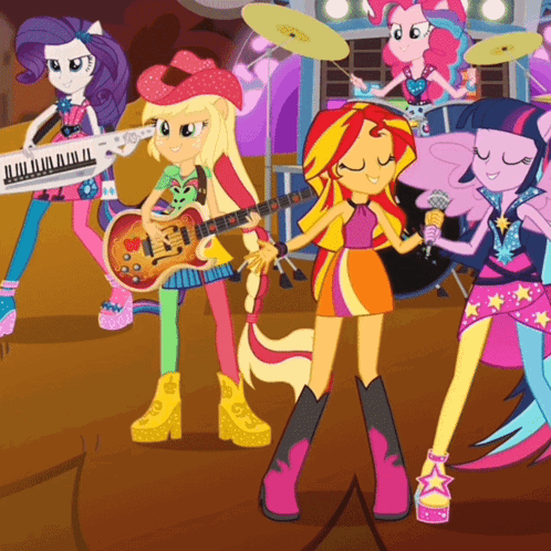 Girl Playing Keyboard and Guitar