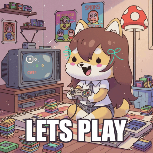 Girl Playing Video Game Lets Play GIF
