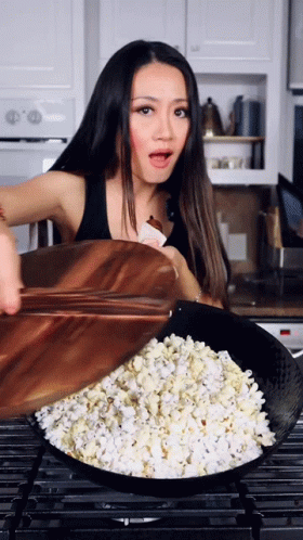 Girl Popcorn Ready GIF