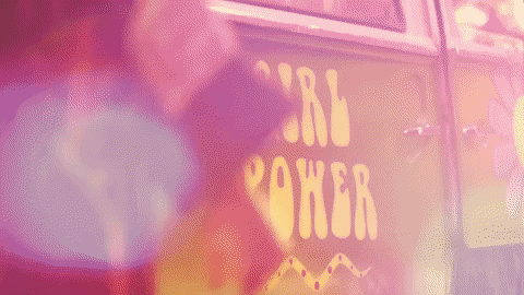 Girl Power 70s Hippie Retro Design GIF