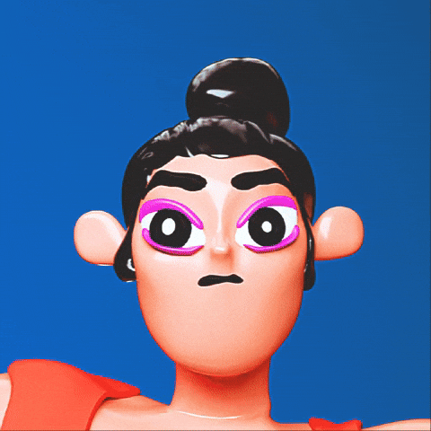 Girl Power Cartoon Muscular Lady Flexing Arms GIF