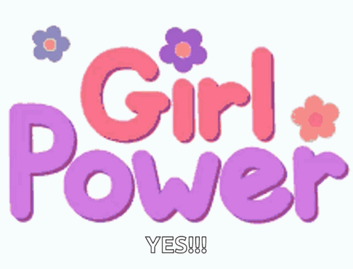 Girl Power Feminine Floral Graphics Design GIF