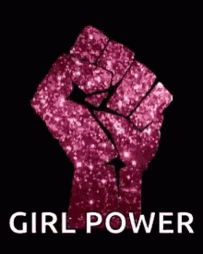 Girl Power Glittery Pink Fist GIF