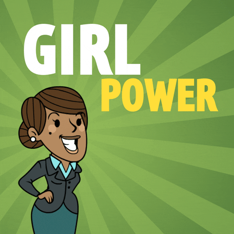 Girl Power High Roller Cartoon Lady GIF