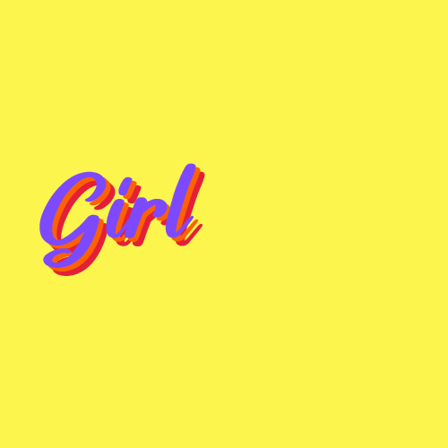 Girl Power Typing Effect Yellow Mobile Design GIF