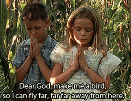 Girl Praying Dear God Make Me A Bird GIF