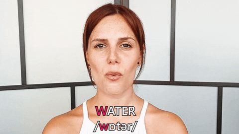 Girl Pronounce Water GIF