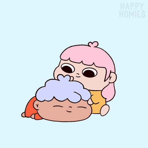 Girl Putting Soap on Another's Head Happy Homies