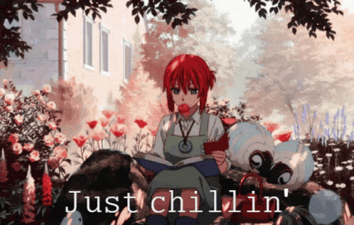 Girl Reading Book Just Chillin GIF