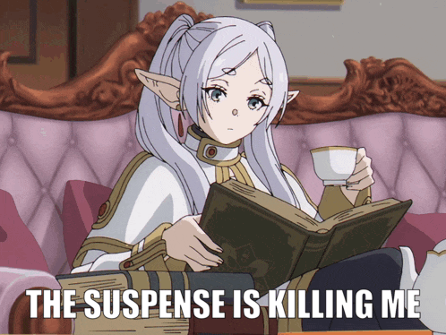 Girl Reading Book With Suspense Is Killing Me