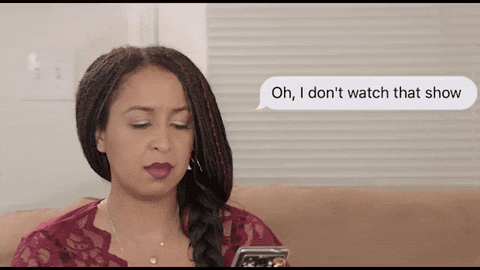 Girl Reading Text Bye GIF