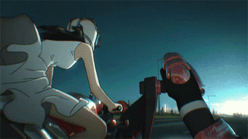 Girl Riding Motorcycle GIF