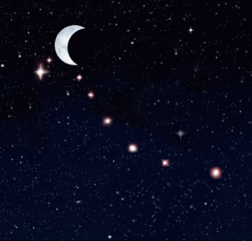 Girl Riding Rocket At Night GIF