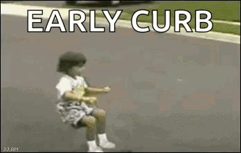 Girl Riding Swing With Early Curb
