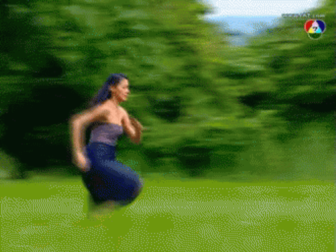 Girl Running Fast To Escape GIF