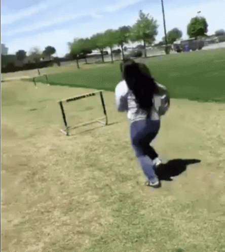 Girl Running Funny Falling GIF