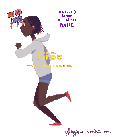 Girl Running Pixel Art Democracy Is The Will Of The People