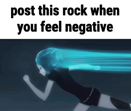 Girl Running Post This Rock When You Feel Negative GIF