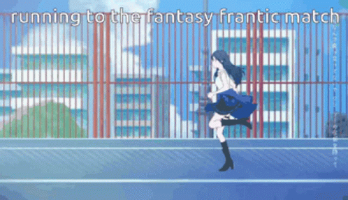 Girl Running To Fantasy Match GIF
