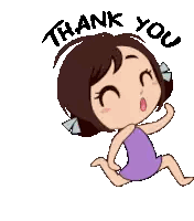 Girl Running With Thank You