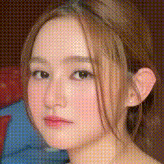 Girl's Face Close Up Polka Dot Pattern GIF