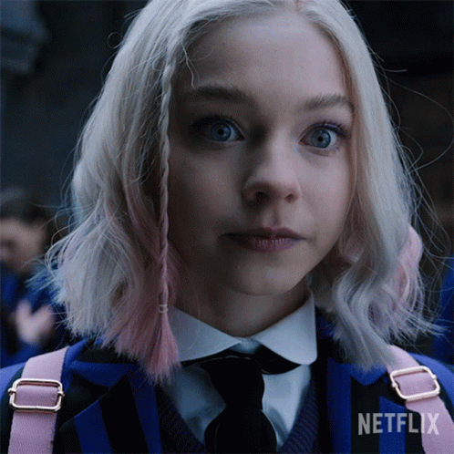 Girl's Face Close Up with Netflix Logo