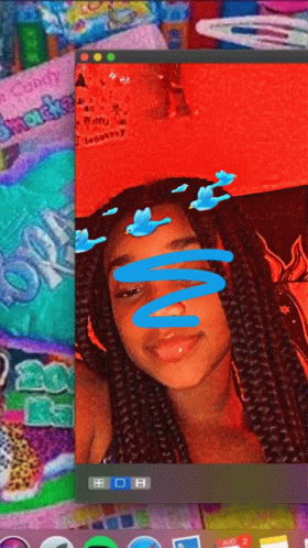 Girl's Face On Computer Screen GIF