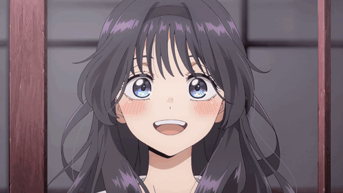 Girl's Face With Blue Eyes GIF