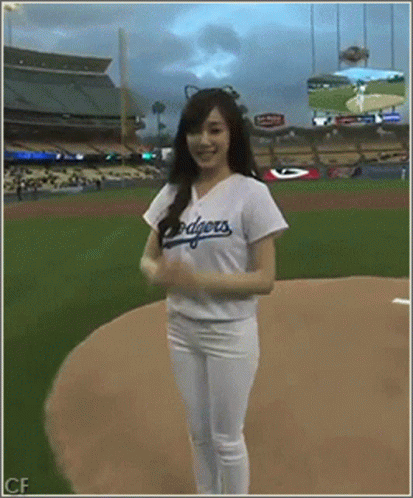 Girl's Generation Tiffany Baseball GIF