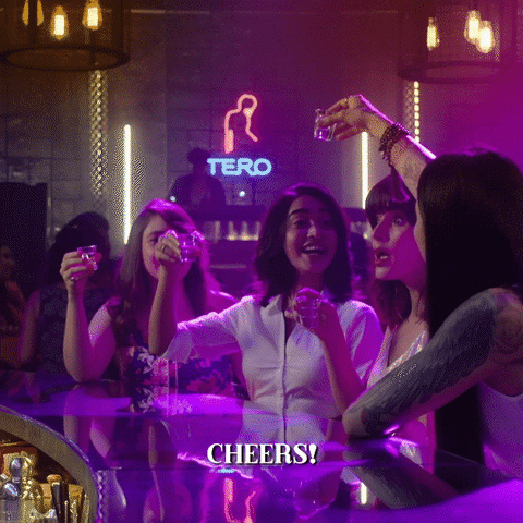 Girl's Work Party Cheers GIF