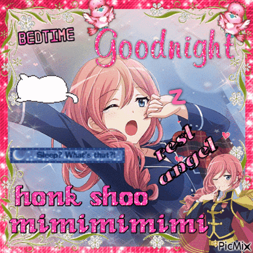 Girl Saying Bedtime Goodnight