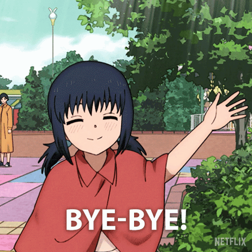 Girl Saying Bye Bye With Netflix Logo