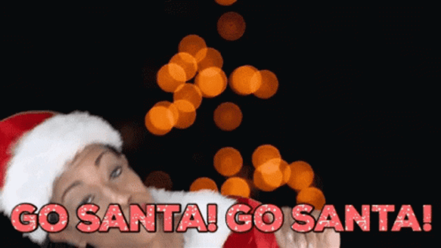 Girl Saying Go Santa GIF