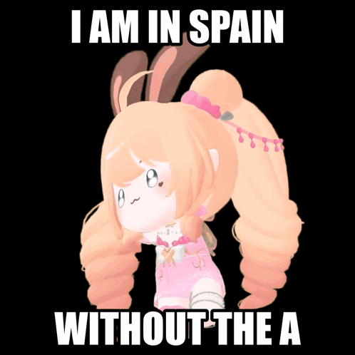 Girl Saying I Am In Spain Without The A