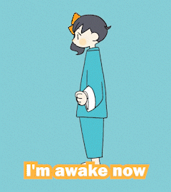 Girl Saying I'm Awake Now