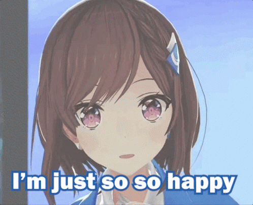 Girl Saying I'm Just So So Happy