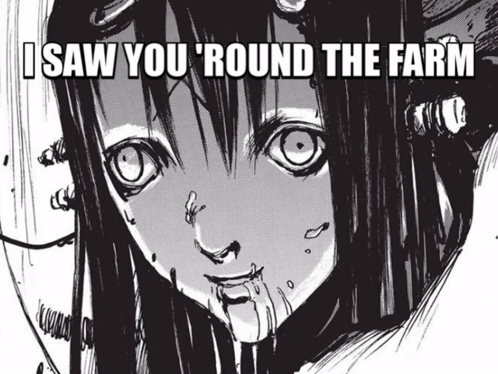 Girl Saying I Saw You Round the Farm